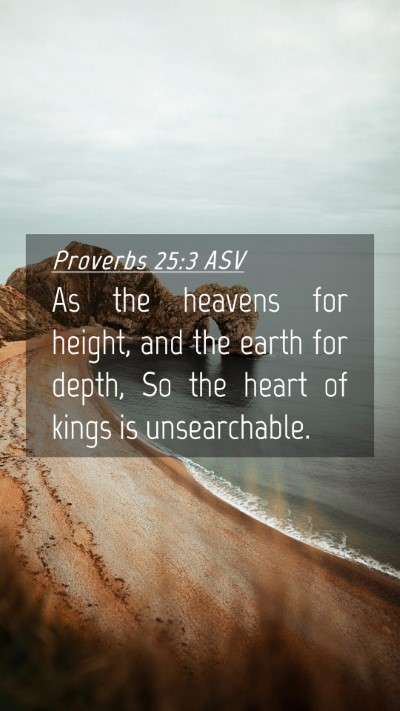 Picture 04 - Proverbs 25:3 ASV Mobile Phone Wallpaper - As the heavens for height, and the earth for - Mobile Bible Verse Wallpaper