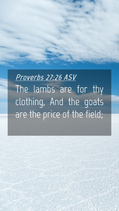 Picture 04 - Proverbs 27:26 ASV Mobile Phone Wallpaper - The lambs are for thy clothing, And the goats are - Mobile Bible Verse Wallpaper