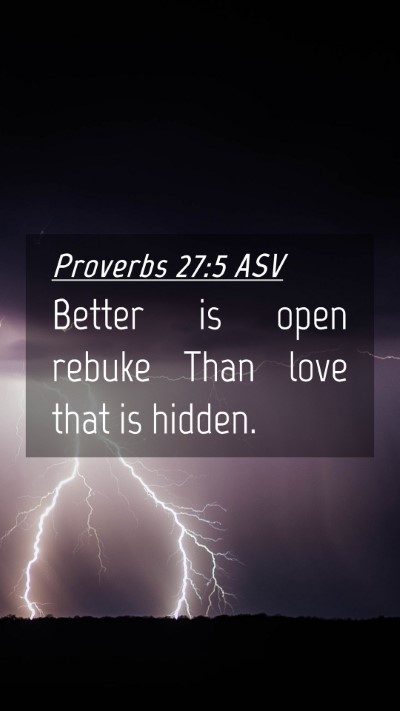 Picture 04 - Proverbs 27:5 ASV Mobile Phone Wallpaper - Better is open rebuke Than love that is - Mobile Bible Verse Wallpaper