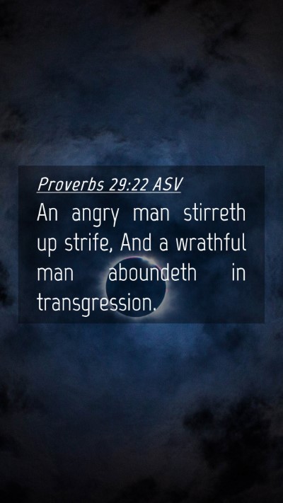 Picture 04 - Proverbs 29:22 ASV Mobile Phone Wallpaper - An angry man stirreth up strife, And a wrathful - Mobile Bible Verse Wallpaper