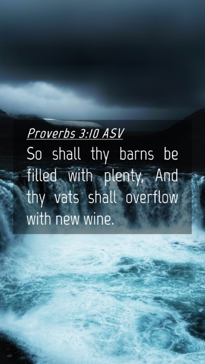 Picture 04 - Proverbs 3:10 ASV Mobile Phone Wallpaper - So shall thy barns be filled with plenty, And thy - Mobile Bible Verse Wallpaper