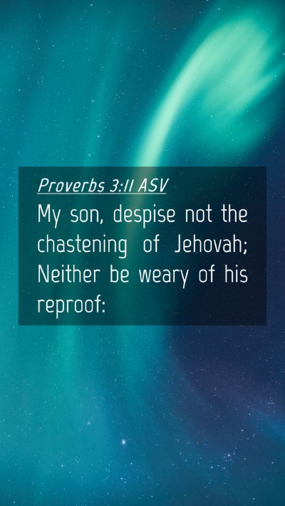 Picture 04 - Proverbs 3:11 ASV Mobile Phone Wallpaper - My son, despise not the chastening of Jehovah; - Mobile Bible Verse Wallpaper