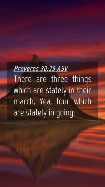 Picture 04 - Proverbs 30:29 ASV Mobile Phone Wallpaper - There are three things which are stately in their - Mobile Bible Verse Wallpaper