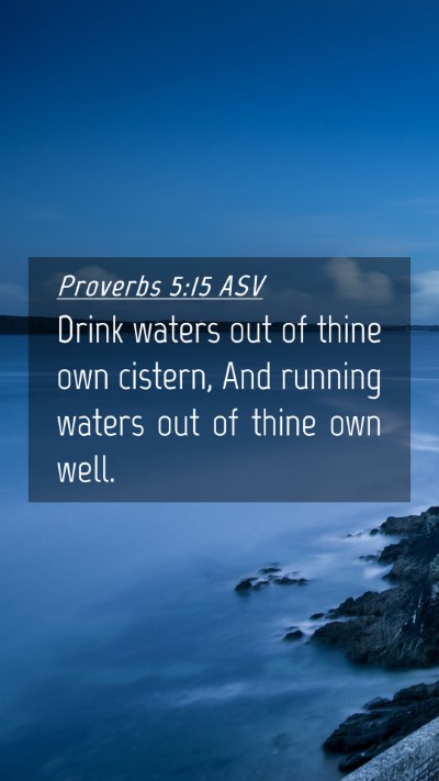 Picture 04 - Proverbs 5:15 ASV Mobile Phone Wallpaper - Drink waters out of thine own cistern, And - Mobile Bible Verse Wallpaper