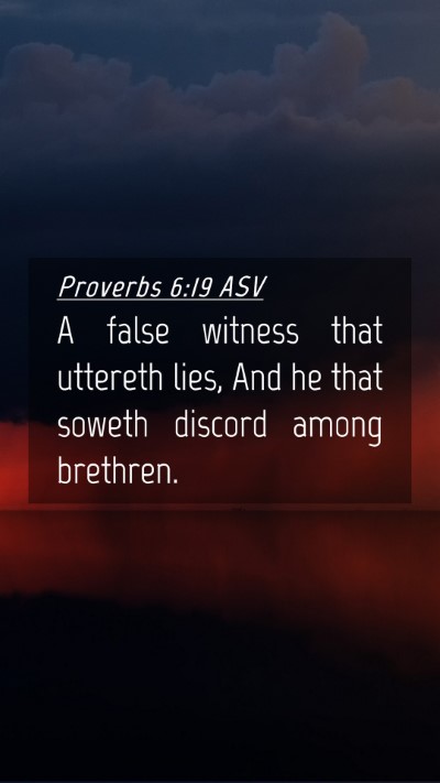 Picture 04 - Proverbs 6:19 ASV Mobile Phone Wallpaper - A false witness that uttereth lies, And he that - Mobile Bible Verse Wallpaper