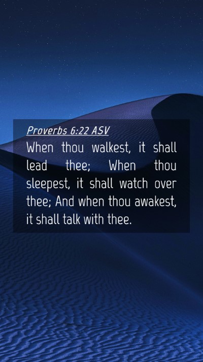 Picture 04 - Proverbs 6:22 ASV Mobile Phone Wallpaper - When thou walkest, it shall lead thee; When thou - Mobile Bible Verse Wallpaper