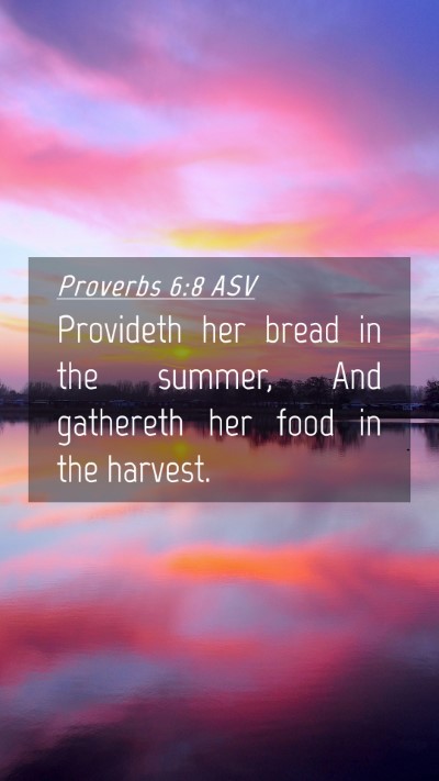 Picture 04 - Proverbs 6:8 ASV Mobile Phone Wallpaper - Provideth her bread in the summer, And gathereth - Mobile Bible Verse Wallpaper