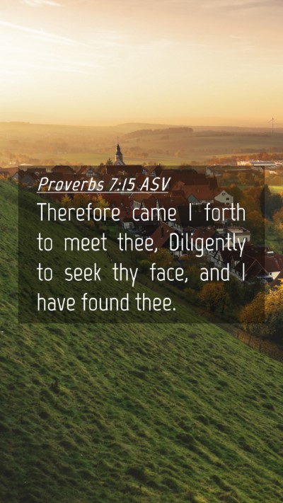 Picture 04 - Proverbs 7:15 ASV Mobile Phone Wallpaper - Therefore came I forth to meet thee, Diligently - Mobile Bible Verse Wallpaper