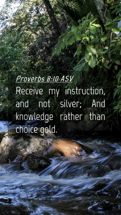 Picture 04 - Proverbs 8:10 ASV Mobile Phone Wallpaper - Receive my instruction, and not silver; And - Mobile Bible Verse Wallpaper