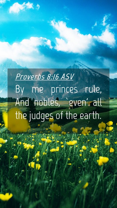 Picture 04 - Proverbs 8:16 ASV Mobile Phone Wallpaper - By me princes rule, And nobles, `even' all the - Mobile Bible Verse Wallpaper