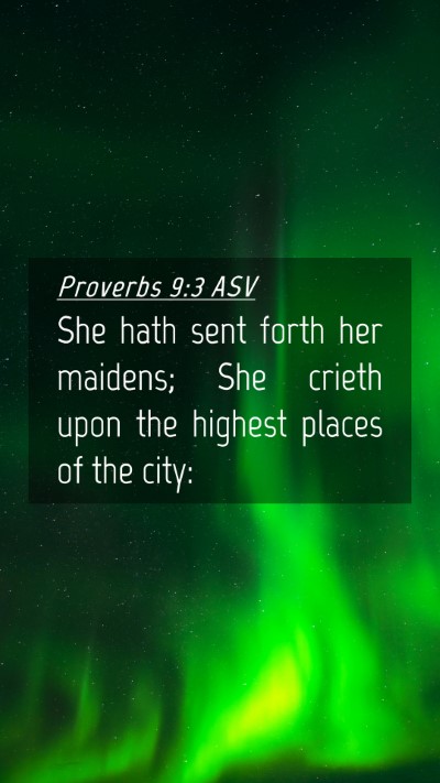 Picture 04 - Proverbs 9:3 ASV Mobile Phone Wallpaper - She hath sent forth her maidens; She crieth upon - Mobile Bible Verse Wallpaper