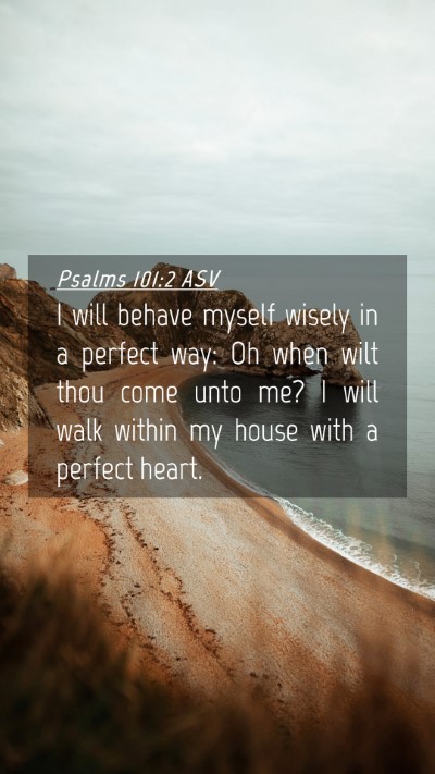 Picture 04 - Psalms 101:2 ASV Mobile Phone Wallpaper - I will behave myself wisely in a perfect way: Oh - Mobile Bible Verse Wallpaper