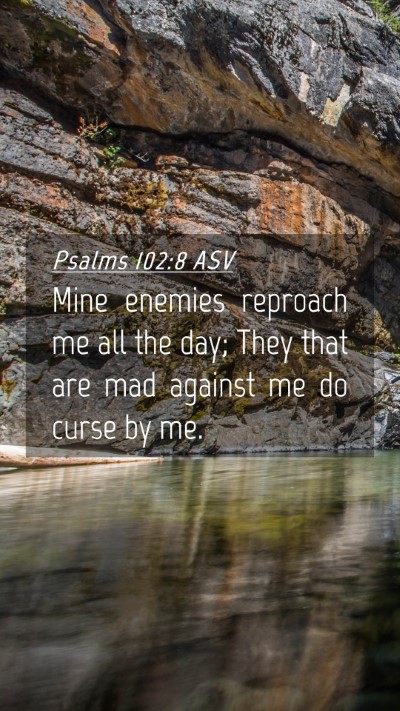 Picture 04 - Psalms 102:8 ASV Mobile Phone Wallpaper - Mine enemies reproach me all the day; They that - Mobile Bible Verse Wallpaper