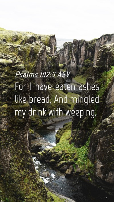 Picture 04 - Psalms 102:9 ASV Mobile Phone Wallpaper - For I have eaten ashes like bread, And mingled my - Mobile Bible Verse Wallpaper
