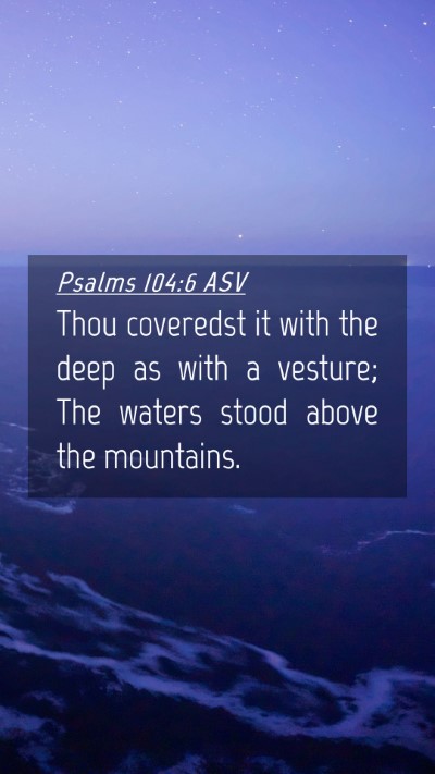 Picture 04 - Psalms 104:6 ASV Mobile Phone Wallpaper - Thou coveredst it with the deep as with a - Mobile Bible Verse Wallpaper
