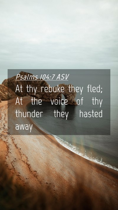 Picture 04 - Psalms 104:7 ASV Mobile Phone Wallpaper - At thy rebuke they fled; At the voice of thy - Mobile Bible Verse Wallpaper