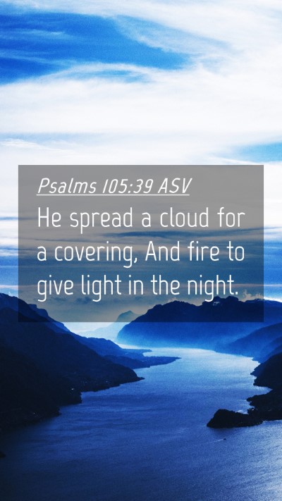 Picture 04 - Psalms 105:39 ASV Mobile Phone Wallpaper - He spread a cloud for a covering, And fire to - Mobile Bible Verse Wallpaper