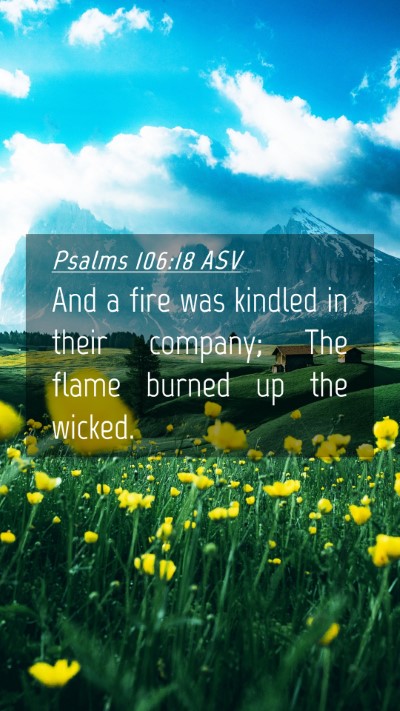 Picture 04 - Psalms 106:18 ASV Mobile Phone Wallpaper - And a fire was kindled in their company; The - Mobile Bible Verse Wallpaper