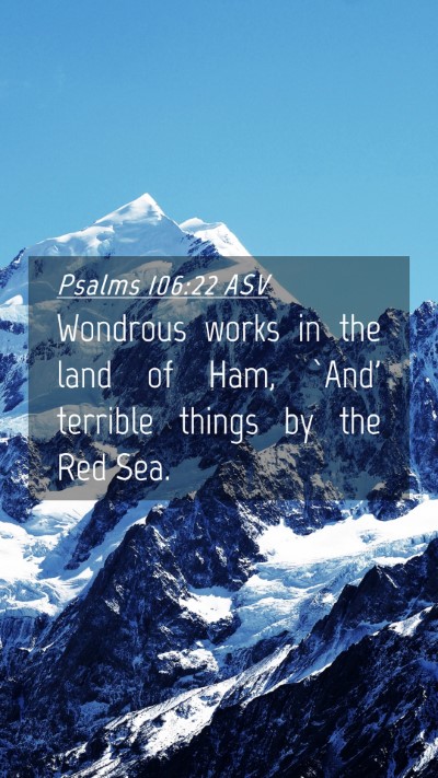 Picture 04 - Psalms 106:22 ASV Mobile Phone Wallpaper - Wondrous works in the land of Ham, `And' terrible - Mobile Bible Verse Wallpaper