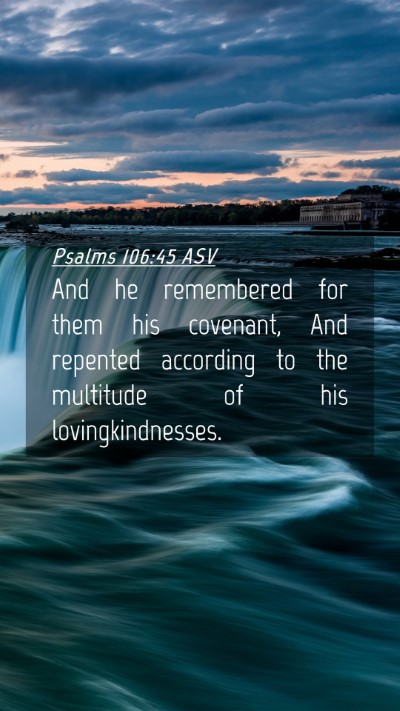 Picture 04 - Psalms 106:45 ASV Mobile Phone Wallpaper - And he remembered for them his covenant, And - Mobile Bible Verse Wallpaper