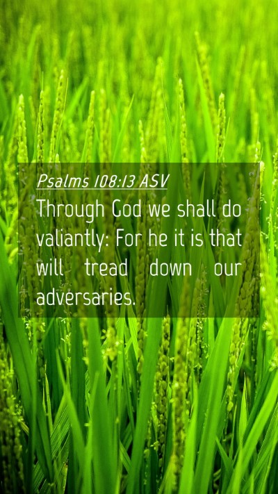 Picture 04 - Psalms 108:13 ASV Mobile Phone Wallpaper - Through God we shall do valiantly: For he it is - Mobile Bible Verse Wallpaper