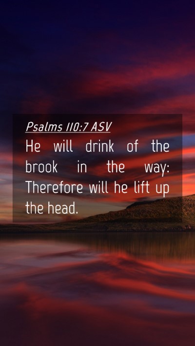 Picture 04 - Psalms 110:7 ASV Mobile Phone Wallpaper - He will drink of the brook in the way: Therefore - Mobile Bible Verse Wallpaper