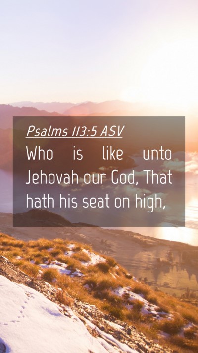 Picture 04 - Psalms 113:5 ASV Mobile Phone Wallpaper - Who is like unto Jehovah our God, That hath his - Mobile Bible Verse Wallpaper