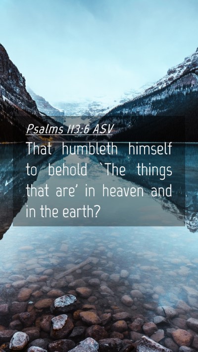 Picture 04 - Psalms 113:6 ASV Mobile Phone Wallpaper - That humbleth himself to behold `The things that - Mobile Bible Verse Wallpaper
