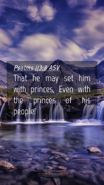 Picture 04 - Psalms 113:8 ASV Mobile Phone Wallpaper - That he may set him with princes, Even with the - Mobile Bible Verse Wallpaper