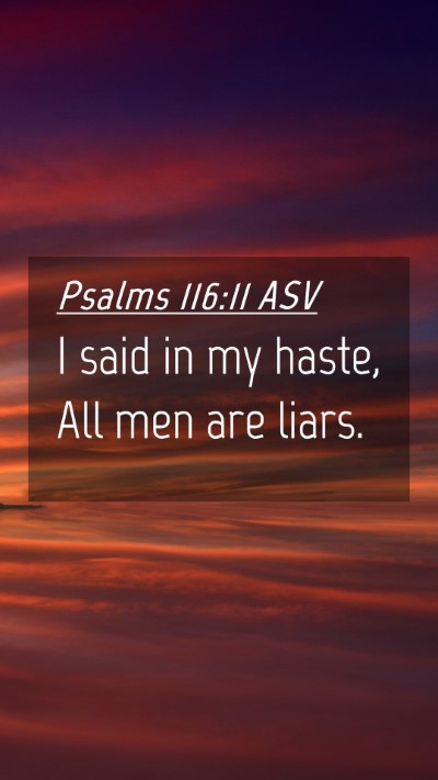Picture 04 - Psalms 116:11 ASV Mobile Phone Wallpaper - I said in my haste, All men are - Mobile Bible Verse Wallpaper