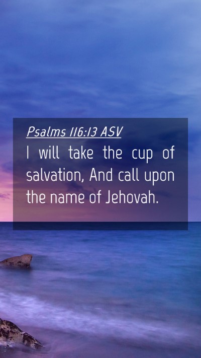 Picture 04 - Psalms 116:13 ASV Mobile Phone Wallpaper - I will take the cup of salvation, And call upon - Mobile Bible Verse Wallpaper