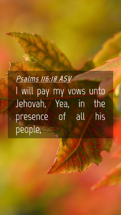 Picture 04 - Psalms 116:18 ASV Mobile Phone Wallpaper - I will pay my vows unto Jehovah, Yea, in the - Mobile Bible Verse Wallpaper