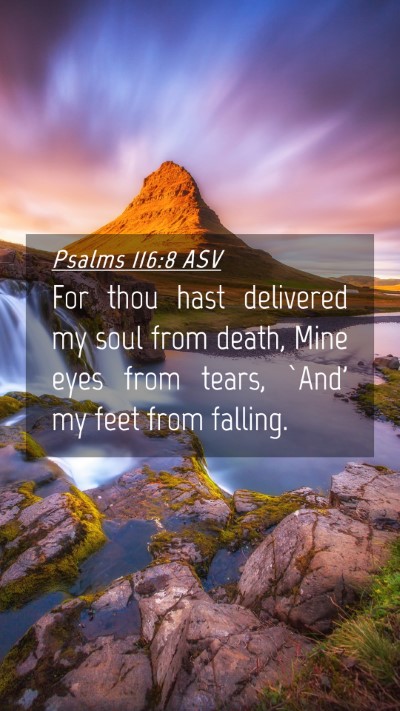 Picture 04 - Psalms 116:8 ASV Mobile Phone Wallpaper - For thou hast delivered my soul from death, Mine - Mobile Bible Verse Wallpaper