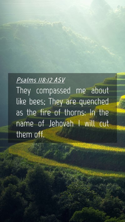 Picture 04 - Psalms 118:12 ASV Mobile Phone Wallpaper - They compassed me about like bees; They are - Mobile Bible Verse Wallpaper