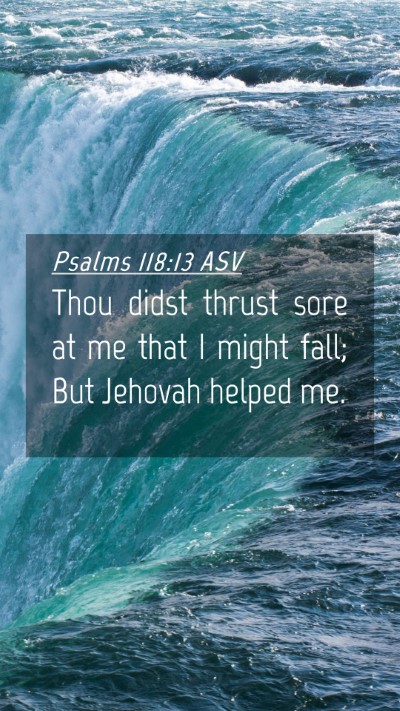 Picture 04 - Psalms 118:13 ASV Mobile Phone Wallpaper - Thou didst thrust sore at me that I might fall; - Mobile Bible Verse Wallpaper