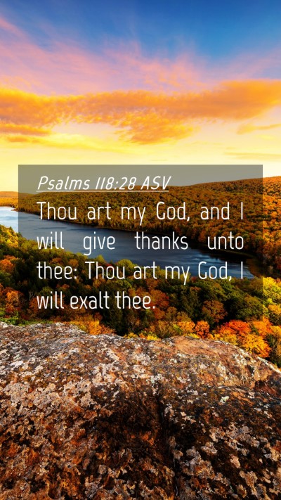 Picture 04 - Psalms 118:28 ASV Mobile Phone Wallpaper - Thou art my God, and I will give thanks unto - Mobile Bible Verse Wallpaper