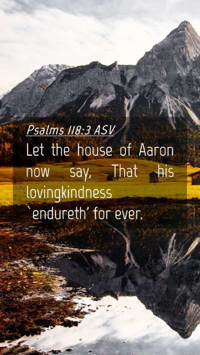 Picture 04 - Psalms 118:3 ASV Mobile Phone Wallpaper - Let the house of Aaron now say, That his - Mobile Bible Verse Wallpaper