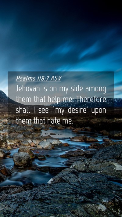 Picture 04 - Psalms 118:7 ASV Mobile Phone Wallpaper - Jehovah is on my side among them that help me: - Mobile Bible Verse Wallpaper
