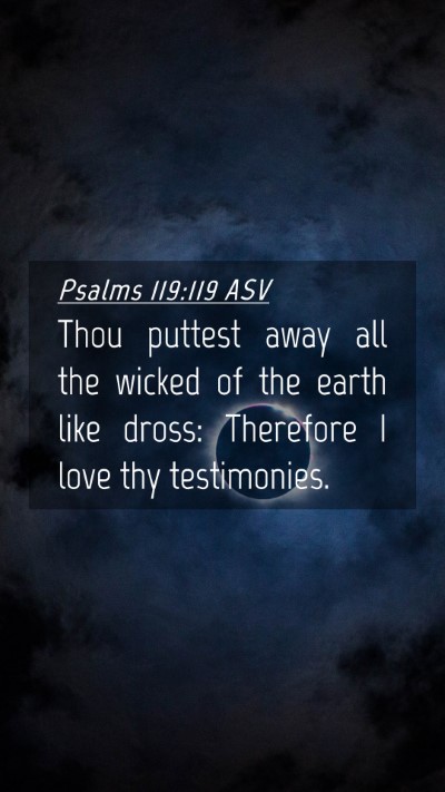 Picture 04 - Psalms 119:119 ASV Mobile Phone Wallpaper - Thou puttest away all the wicked of the earth - Mobile Bible Verse Wallpaper