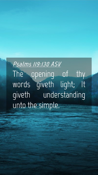Picture 04 - Psalms 119:130 ASV Mobile Phone Wallpaper - The opening of thy words giveth light; It giveth - Mobile Bible Verse Wallpaper