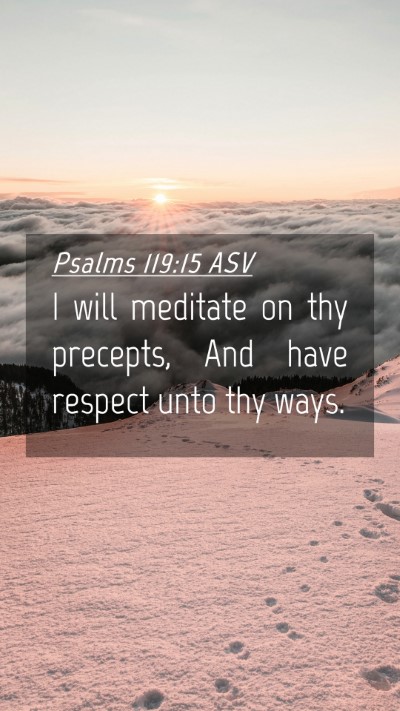 Picture 04 - Psalms 119:15 ASV Mobile Phone Wallpaper - I will meditate on thy precepts, And have respect - Mobile Bible Verse Wallpaper