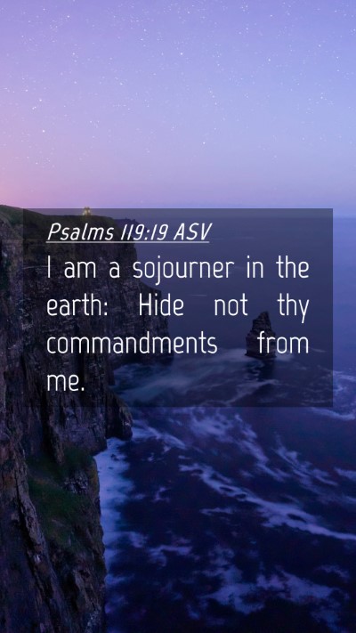 Picture 04 - Psalms 119:19 ASV Mobile Phone Wallpaper - I am a sojourner in the earth: Hide not thy - Mobile Bible Verse Wallpaper