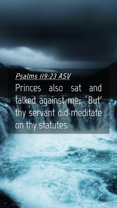 Picture 04 - Psalms 119:23 ASV Mobile Phone Wallpaper - Princes also sat and talked against me; `But' thy - Mobile Bible Verse Wallpaper