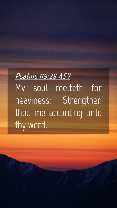 Picture 04 - Psalms 119:28 ASV Mobile Phone Wallpaper - My soul melteth for heaviness: Strengthen thou me - Mobile Bible Verse Wallpaper