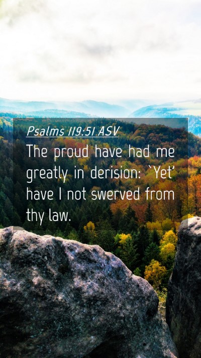 Picture 04 - Psalms 119:51 ASV Mobile Phone Wallpaper - The proud have had me greatly in derision: `Yet' - Mobile Bible Verse Wallpaper