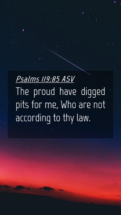 Picture 04 - Psalms 119:85 ASV Mobile Phone Wallpaper - The proud have digged pits for me, Who are not - Mobile Bible Verse Wallpaper