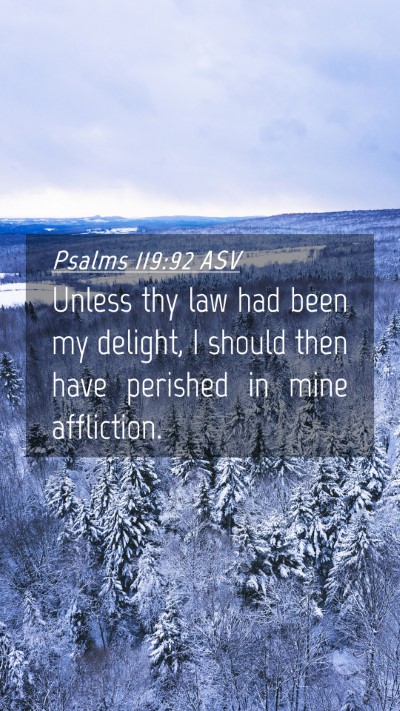 Picture 04 - Psalms 119:92 ASV Mobile Phone Wallpaper - Unless thy law had been my delight, I should then - Mobile Bible Verse Wallpaper