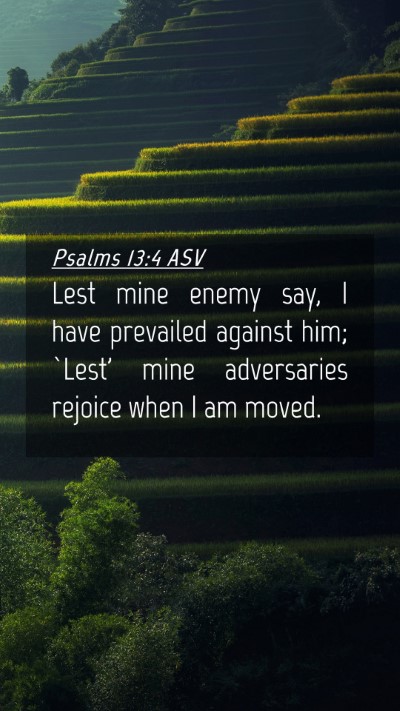 Picture 04 - Psalms 13:4 ASV Mobile Phone Wallpaper - Lest mine enemy say, I have prevailed against - Mobile Bible Verse Wallpaper