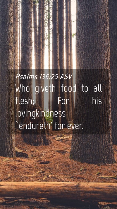 Picture 04 - Psalms 136:25 ASV Mobile Phone Wallpaper - Who giveth food to all flesh; For his - Mobile Bible Verse Wallpaper