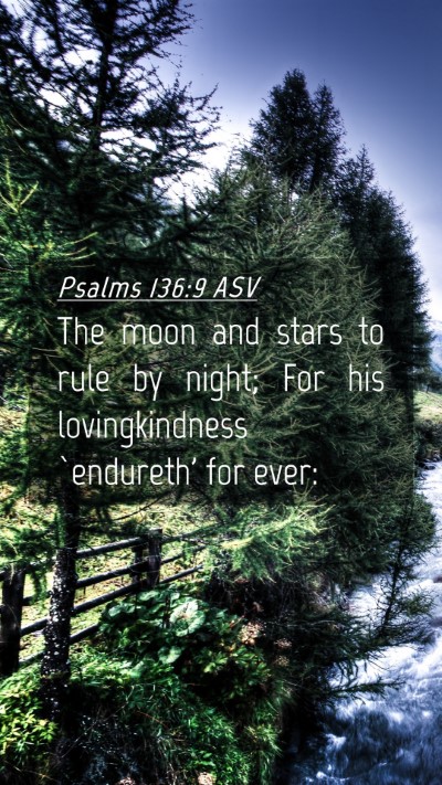 Picture 04 - Psalms 136:9 ASV Mobile Phone Wallpaper - The moon and stars to rule by night; For his - Mobile Bible Verse Wallpaper